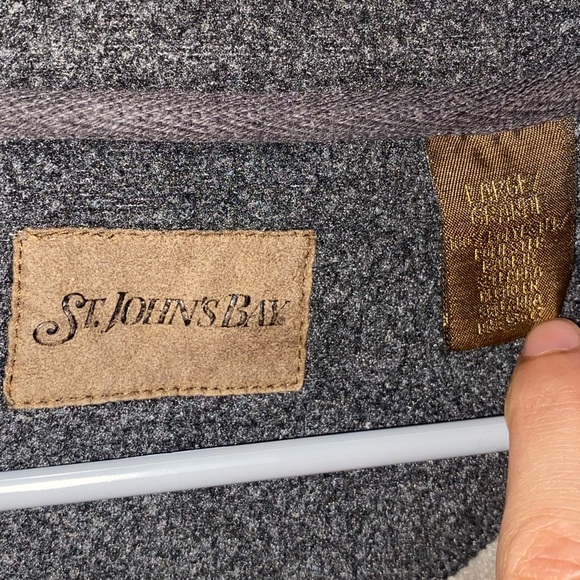 ST JOHNS BAY QUARTER ZIP PULLOVER SWEATER SIZE L KHAKI TAN - Picture 2 of 5